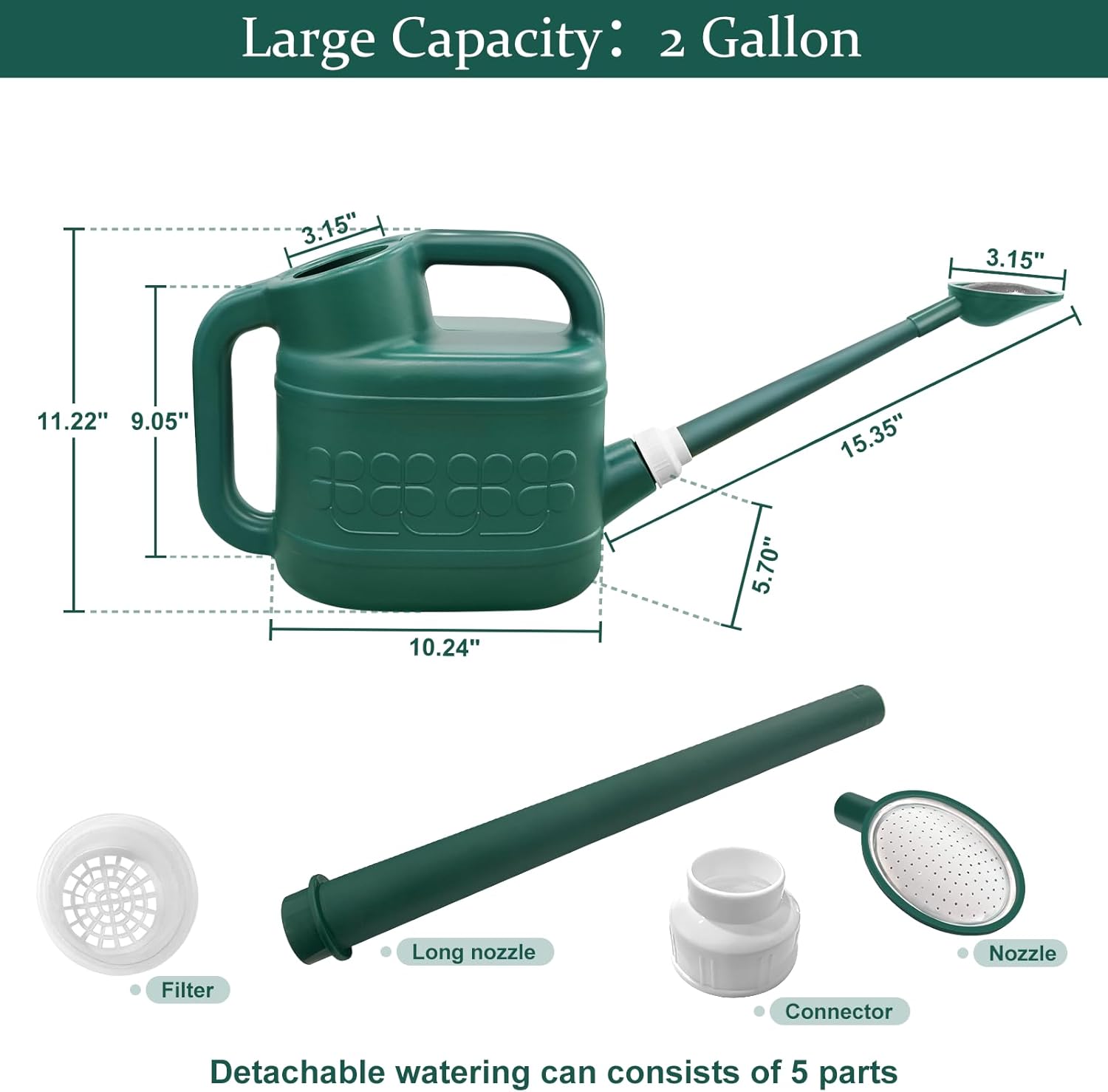 🌿 2 Gallon Garden Watering Can — Precision Watering Made Easy