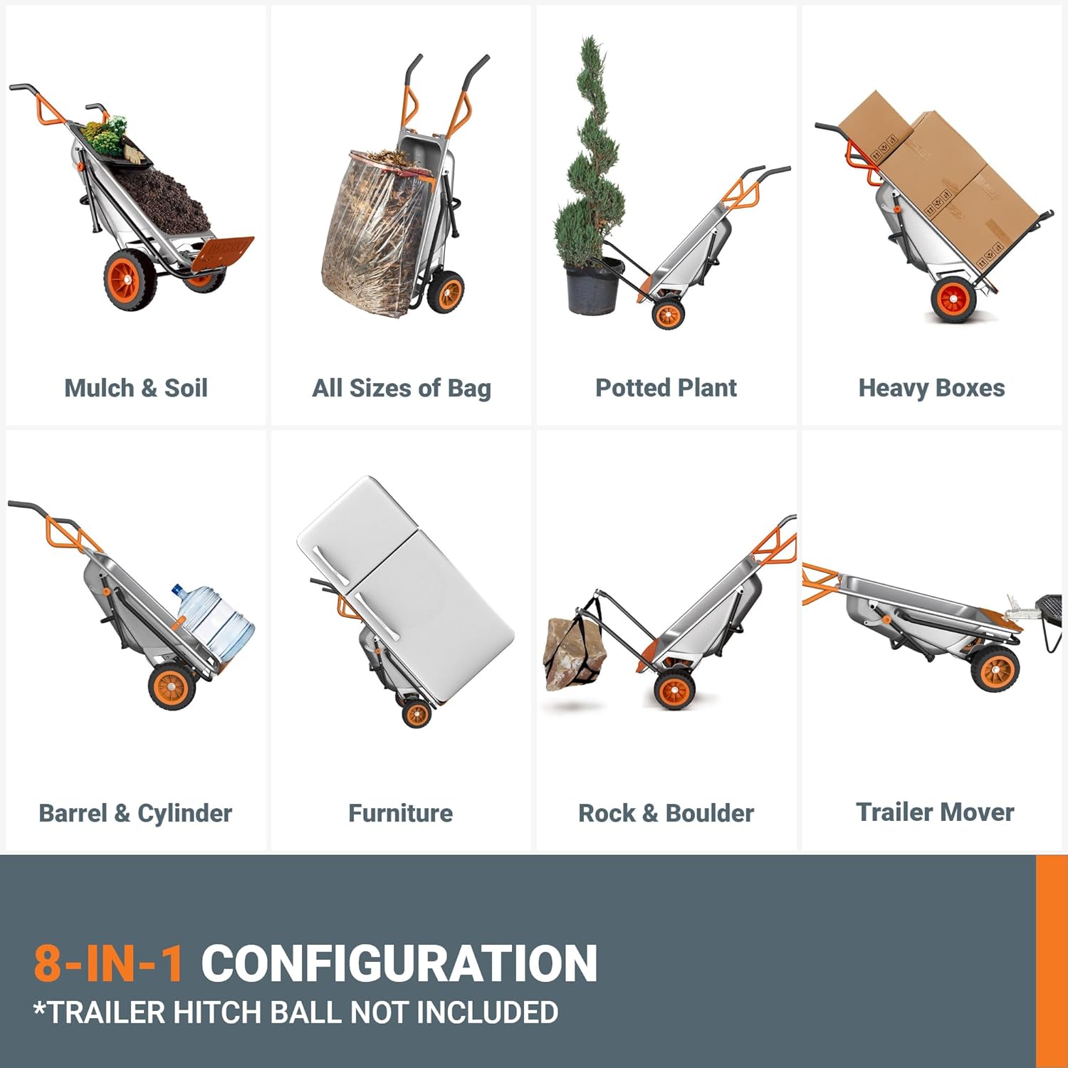 🚜 8-in-1 Heavy Duty Garden Cart — Power Through Any Job