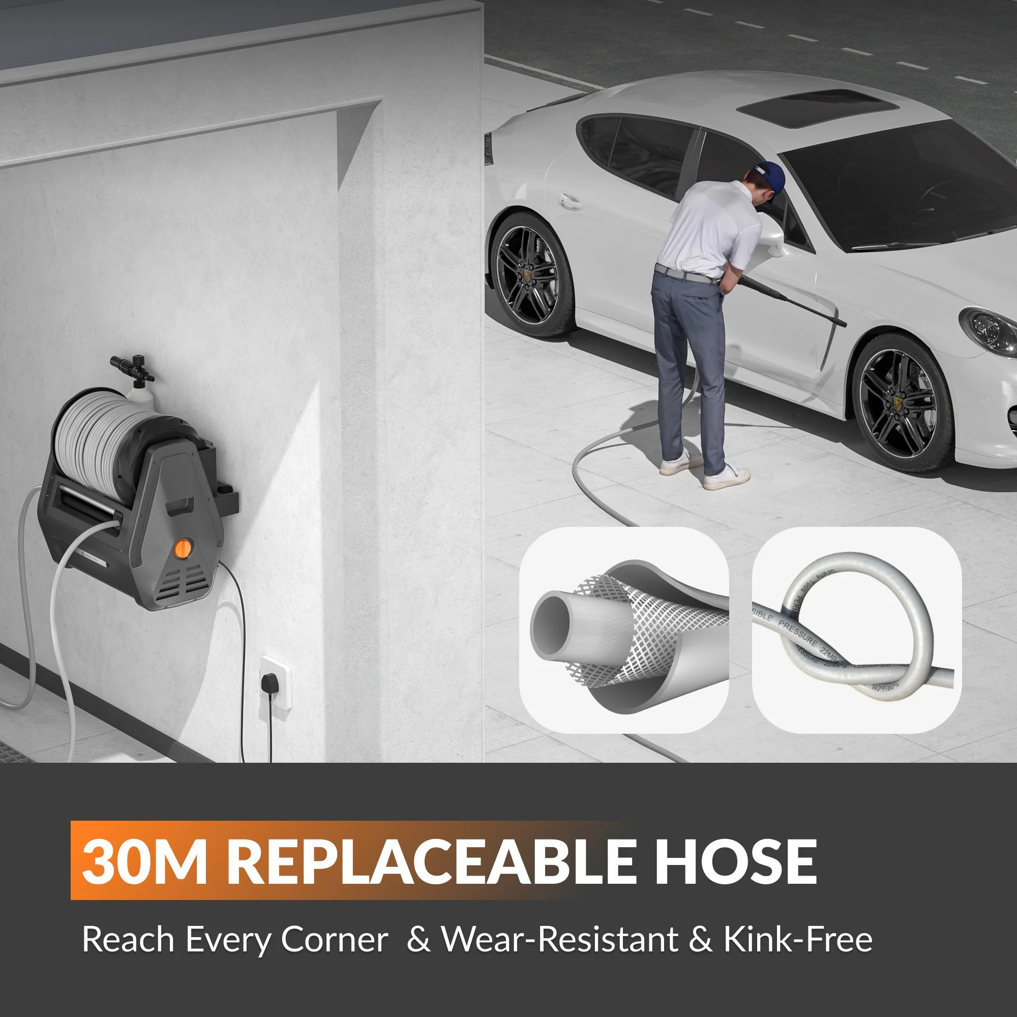 Wall-Mounted Pressure Washer System