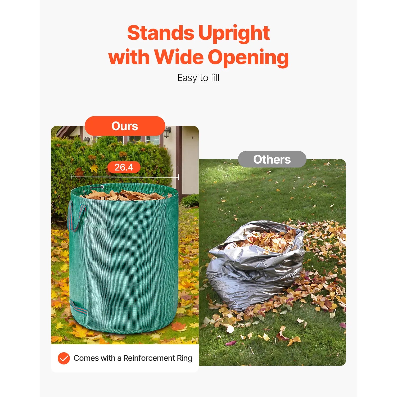 🌿 72-Gallon Heavy-Duty Garden Waste Bags (3-Pack)