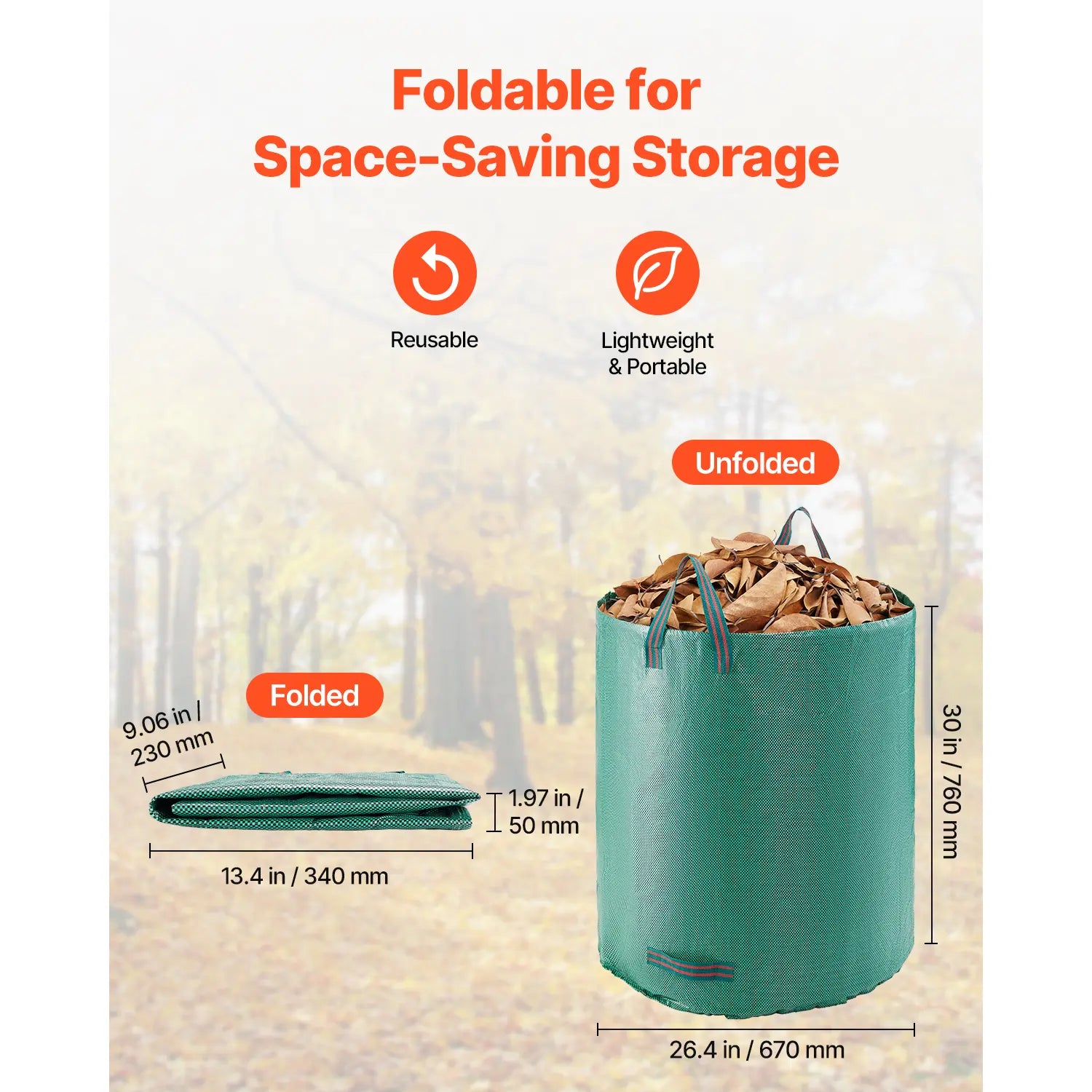 🌿 72-Gallon Heavy-Duty Garden Waste Bags (3-Pack)